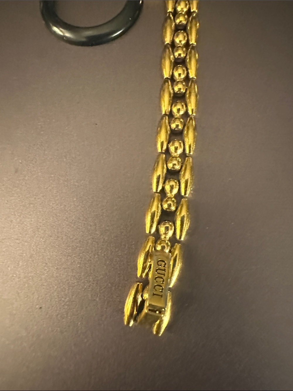Gucci Gold-Tone Bracelet Watch with Blue, Green and Black Interchangeable Bezels - Picture 4 of 8